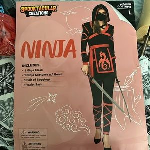Black and red ninja costume